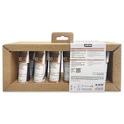 Pebeo Origin Acrylic Paints - Set of 12, Essential Colors, 60 ml Tubes back of package