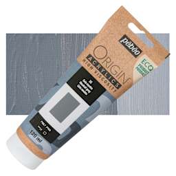 Pebeo Origin Acrylic Paint - Neutral Grey, 120 ml tube and swatch