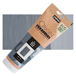 Pebeo Origin Acrylic Paint - Neutral Grey, 240 ml tube and swatch