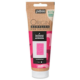Pebeo Origin Acrylic Paint - Fluorescent Pink, 120 ml