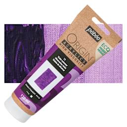 Pebeo Origin Acrylic Paint - Ultramarine Violet, 120 ml tube and swatch