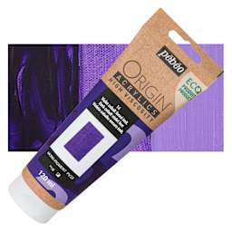 Pebeo Origin Acrylic Paint - Dark Cobalt Violet Hue, 120 ml tube and swatch
