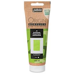 Pebeo Origin Acrylic Paint - Fluorescent Green, 120 ml