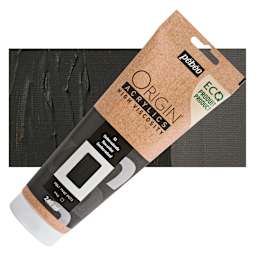 Pebeo Origin Acrylic Paint - Raw Umber, 240 ml tube and swatch