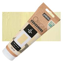 Pebeo Origin Acrylic Paint - Buff Titanium, 120 ml tube and swatch