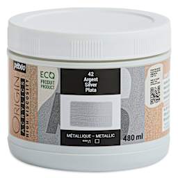 Pebeo Origin Acrylic Paint - Silver, 480 ml
