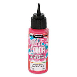 DecoArt Love, Color 3D Jelly Drop Acrylic Paint - Cherry Drop, 2 oz