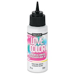 DecoArt Love, Color 3D Acrylic Writer - Frosting White, 2 oz