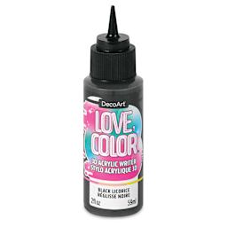 DecoArt Love, Color 3D Acrylic Writer - Black Licorice, 2 oz