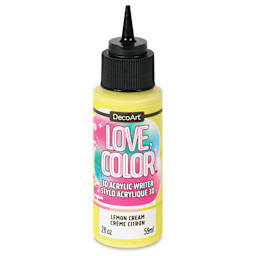 DecoArt Love, Color 3D Acrylic Writer - Lemon Cream, 2 oz