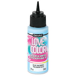 DecoArt Love, Color 3D Acrylic Writer - Blue Macaron, 2 oz