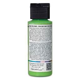 DecoArt Love, Color Acrylic Paint - Lively Lime, 59 ml bottle back