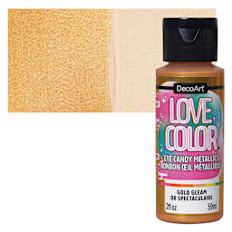 DecoArt Love, Color Acrylic Paint - Gold Gleam, 59 ml bottle and swatch