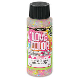 DecoArt Love, Color Neon Confetti Glitter Acrylic Paint - Party at My House, 2 oz