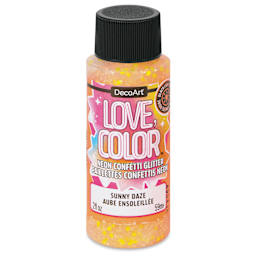 DecoArt Love, Color Neon Confetti Glitter Acrylic Paint - Sunny Daze, 2 oz
