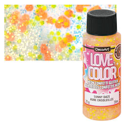 DecoArt Love, Color Neon Confetti Glitter Acrylic Paint - Sunny Daze, 2 oz
