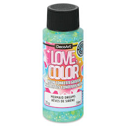 DecoArt Love, Color Neon Confetti Glitter Acrylic Paint - Mermaid Dreams, 2 oz