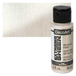 DecoArt Extreme Sheen Metallic Acrylic Paint - Pearl, 2 oz bottle and swatch
