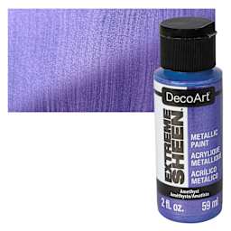 DecoArt Extreme Sheen Metallic Acrylic Paint - Amethyst, 2 oz bottle and swatch