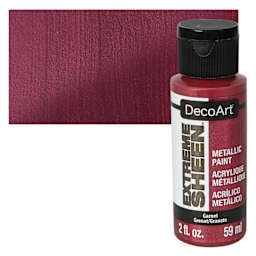 DecoArt Extreme Sheen Metallic Acrylic Paint - Garnet, 2 oz bottle and swatch