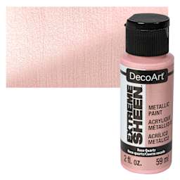 DecoArt Extreme Sheen Metallic Acrylic Paint - Rose Quartz, 2 oz bottle and swatch