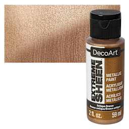 DecoArt Extreme Sheen Metallic Acrylic Paint - Antique Bronze, 2 oz bottle and swatch