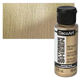 DecoArt Extreme Sheen Metallic Acrylic Paint - Champagne Gold, 2 oz bottle and swatch