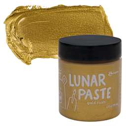 Simon Hurley Create Lunar Acrylic Paste - Gold Rush, 2 oz jar and swatch