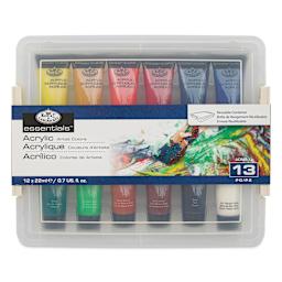 Royal & Langnickel Essentials Acrylic Paint - Assorted Colors, Set of 12, 22 ml front of package