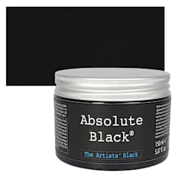 Absolute Black Acrylic Paint - 150 ml jar and swatch
