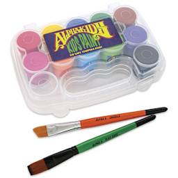 Alpha6 AlphaKids Premium Tempera Paints includes 11 paints, two brushes, and a case