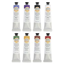 Natural Earth Paint Natural Acrylik Paints - Set of 8, Earth Colors, 59 ml