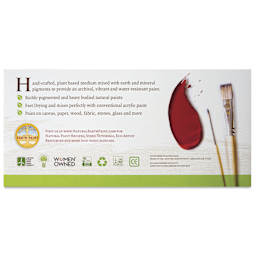 Natural Earth Paint Natural Acrylik Paints - Set of 8, Earth Colors, 59 ml - back of packaging