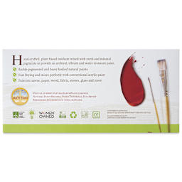 Natural Earth Paint Natural Acrylik Paints - Set of 8, Classic Colors, 59 ml - back of packaging