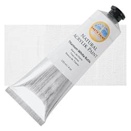 Natural Earth Paint Natural Acrylik Paint - Titanium White Rutile, 120 ml tube and swatch