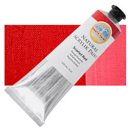 Natural Earth Paint Natural Acrylik Paint - Scarlet Red, 120 ml tube and swatch