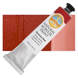 Natural Earth Paint Natural Acrylik Paint - Venetian Red, 59 ml tube and swatch
