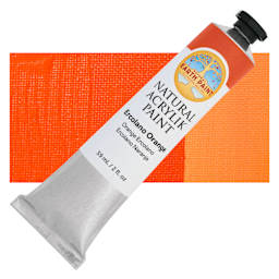 Natural Earth Paint Natural Acrylik Paint - Ercolano Orange, 59 ml tube and swatch