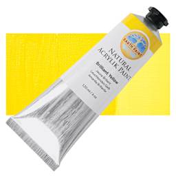 Natural Earth Paint Natural Acrylik Paint - Brilliant Yellow - tube and swatch
