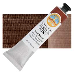Natural Earth Paint Natural Acrylik Paint - Burnt Sienna, 59 ml tube and swatch