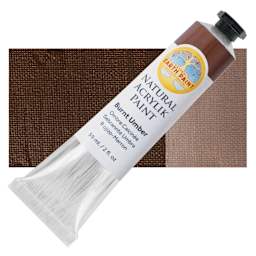 Natural Earth Paint Natural Acrylik Paint - Burnt Umber, 59 ml tube and swatch