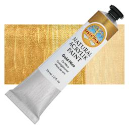 Natural Earth Paint Natural Acrylik Paint - Gold Mica, 59 ml tube and swatch