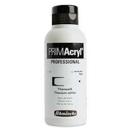 Schmincke Primacryl Professional Fluid Acrylic - Titanium White, 250 ml bottle