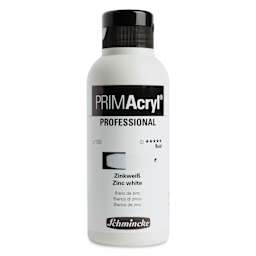 Schmincke Primacryl Professional Fluid Acrylic - Zinc White, 250 ml bottle