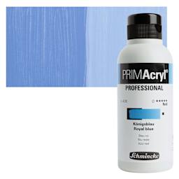 Schmincke Primacryl Professional Fluid Acrylic - Royal Blue, 250 ml bottle and swatch