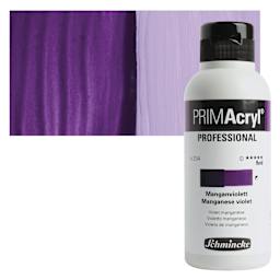 Schmincke Primacryl Professional Fluid Acrylic - Manganese Violet, 250 ml bottle and swatch