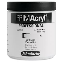 Schmincke Primacryl Professional Acrylic Paint - Zinc White, 237 ml Jar