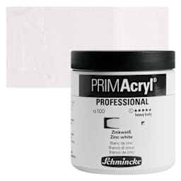 Schmincke Primacryl Professional Acrylic Paint - Zinc White, 237 ml Jar and swatch