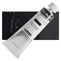 Schmincke Primacryl Professional Acrylic Paint - Carbon Black, 150 ml Tube and swatch