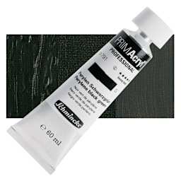 Schmincke Primacryl Professional Acrylic Paint - Perylene Black Green, 60 ml Tube and swatch